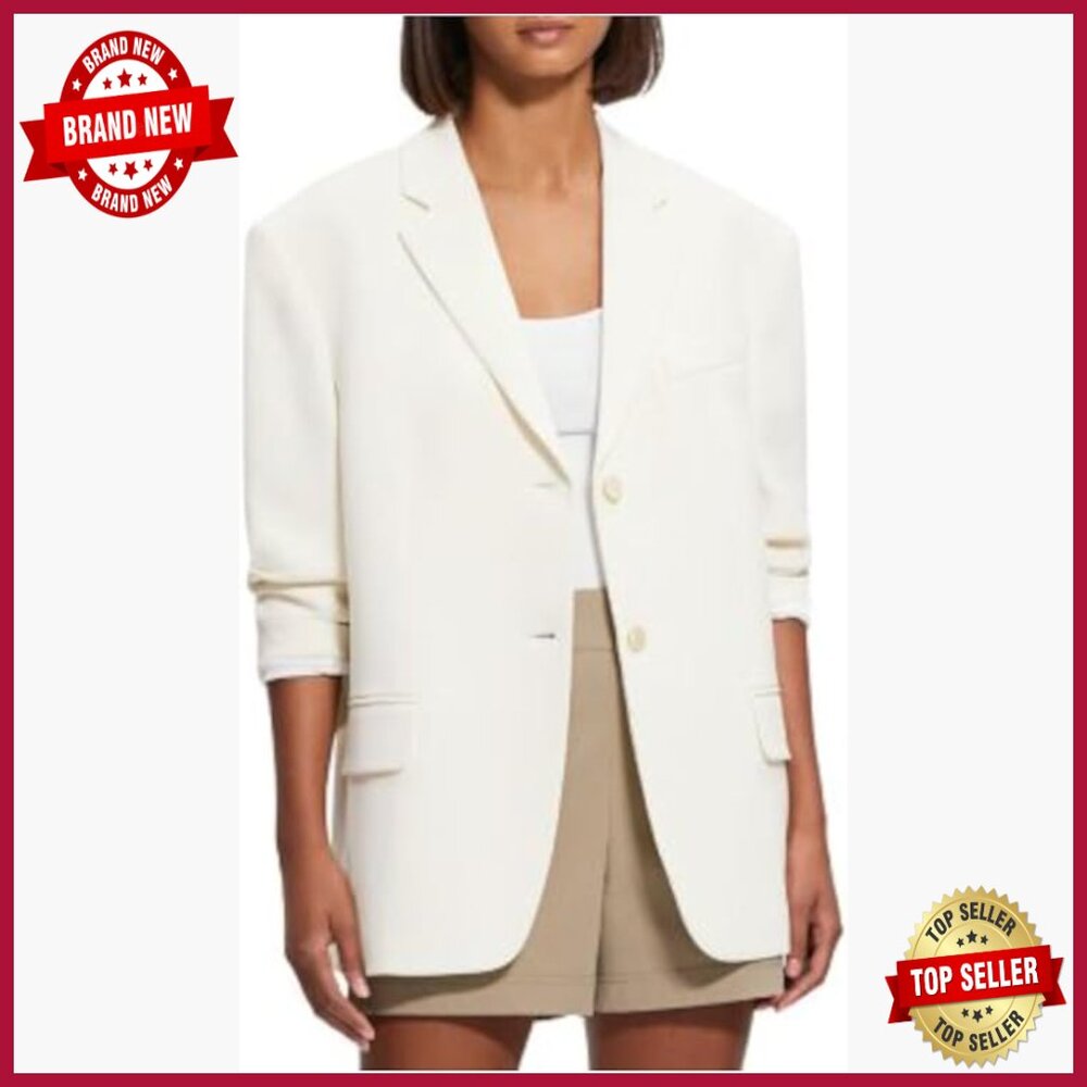 Oversized Two-Button Blazer Jacket with Front Poc… - image 1